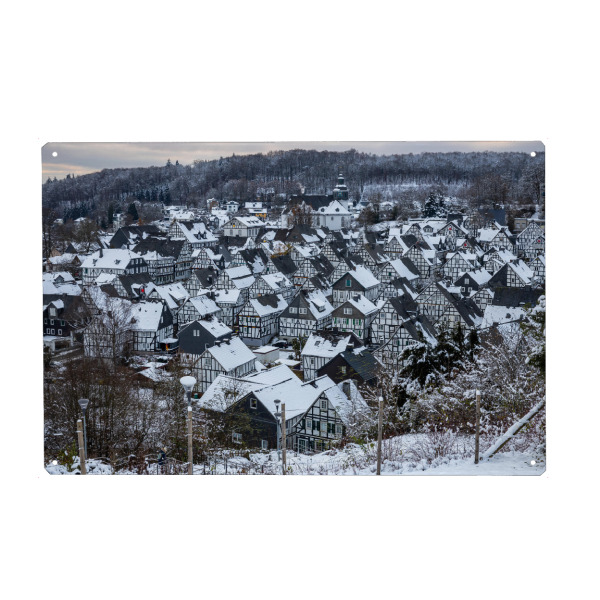 Holzbild "Dezember in Freudenberg" artboxONE - Architektur