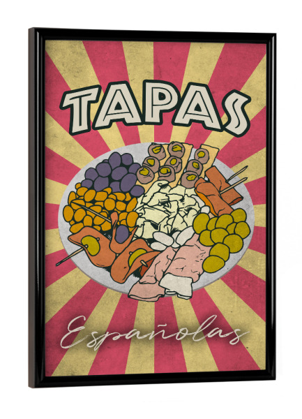 Poster mit schwarzem Rahmen "Spanische Tapas" artboxONE - Reise,Essen & Trinken,Reise / Länder,Städte / Barcelona