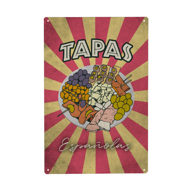 Metall Poster "Spanische Tapas" artboxONE - Reise,Essen & Trinken,Reise / Länder,Städte / Barcelona
