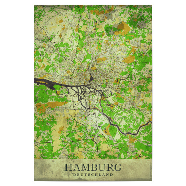 Poster 30x20 cm "Hamburg Vintage City Map" artboxONE - Städte / Hamburg,Kartografie