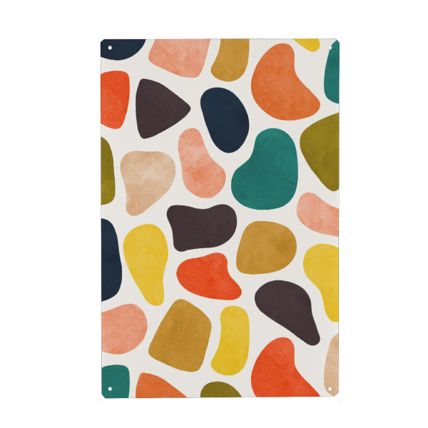 Holzbild "Colorful rocks A" artboxONE - Abstrakt - Abstract,Geometric,Modern,Painting,Watercolor,Harmony,Contemporary,Conceptual,Strokes,Circles