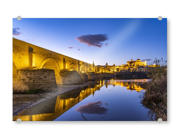 Acrylglasbild "Cordoba, Andalusien" artboxONE - Reise - Abenddämmerung,Cordoba,Andalusien,Spanien,Río guadalquivir,Mezquita,Nacht