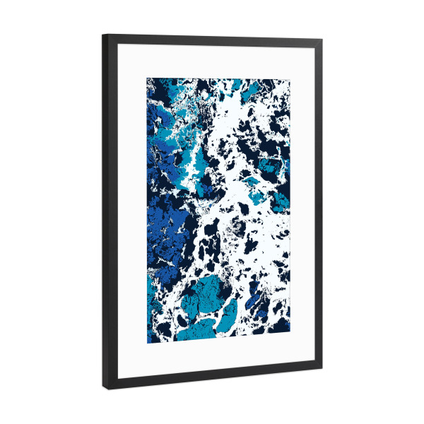 Poster mit Rahmen Schwarz (Metallic) "Flüssige Geduld" artboxONE - Natur,Abstrakt