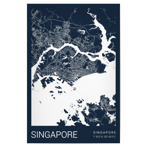 Poster "Singapur City" artboxONE - Städte / Singapur,Kartografie
