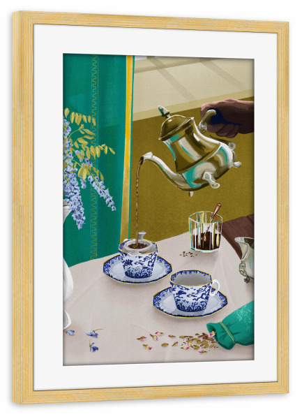 Poster mit Rahmen kiefer "Chai-Teezeit" artboxONE - Essen & Trinken,Menschen - Tea,Teatime,Chai,India,Indian tea