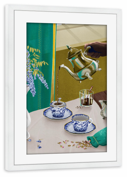 Poster mit Rahmen weiß "Chai-Teezeit" artboxONE - Essen & Trinken,Menschen - Tea,Teatime,Chai,India,Indian tea
