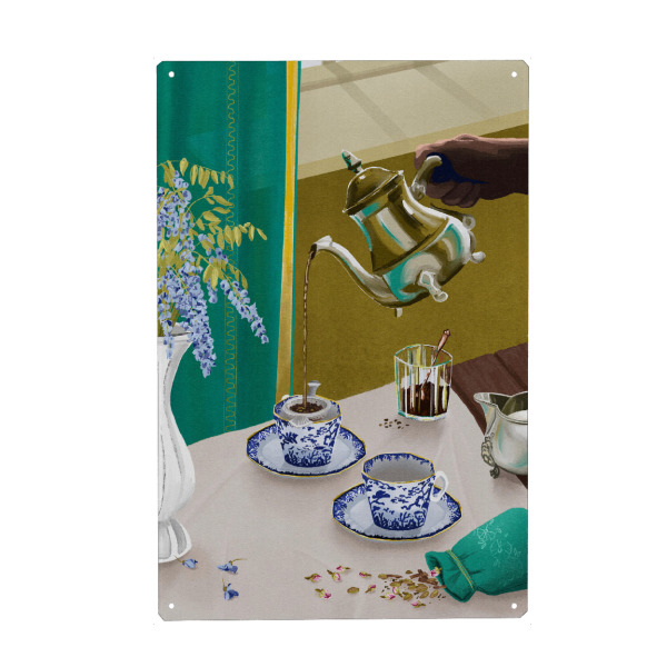 Metall Poster "Chai-Teezeit" artboxONE - Essen & Trinken,Menschen - Tea,Teatime,Chai,India,Indian tea - Blechschild