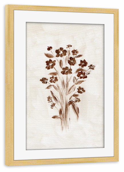 Poster mit Rahmen kiefer "Buttercup illustration" artboxONE - Natur,Floral,Für Kinder,Liebe,Für Mama