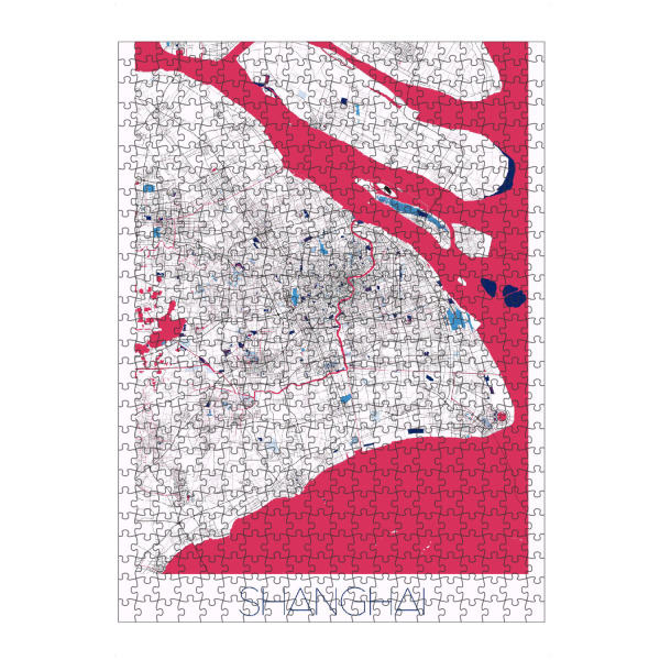 Puzzle Ravensburger "City Shanghai China" artboxONE - Städte / Shanghai,Kartografie