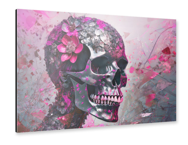 Alu-Dibond "Schädel in Pink" 30x20 cm artboxONE