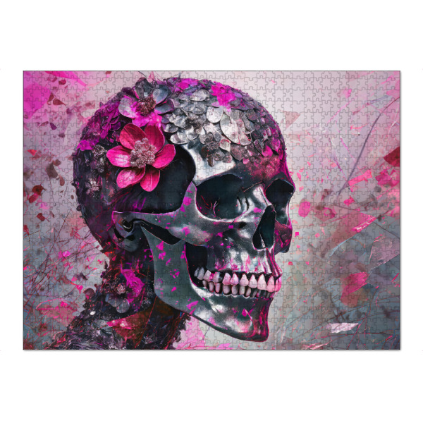 Puzzle Ravensburger "Schädel in Pink" artboxONE - Abstrakt