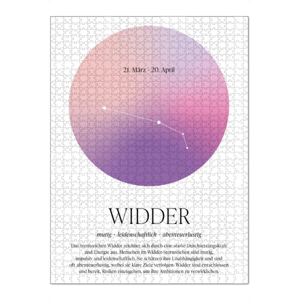 Puzzle Ravensburger "Sternbild Sternzeichen Widder" artboxONE - Für Kinder,Für Mama,Für Papa,Galaxy