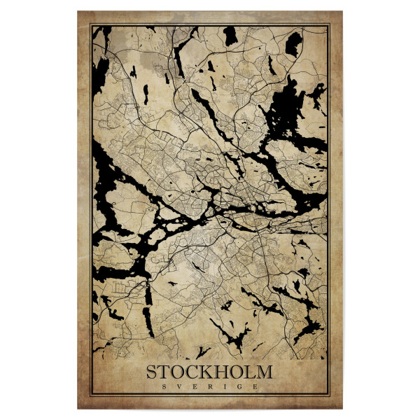 Poster 30x20 cm "Stockholm als Vintage Stadtplan" artboxONE - Städte / Stockholm,Kartografie