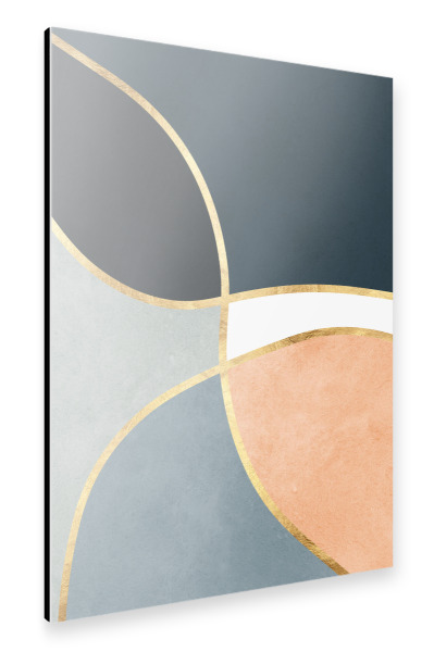 Alu-Dibond "Boho mit goldenen Linien B" 30x20 cm artboxONE