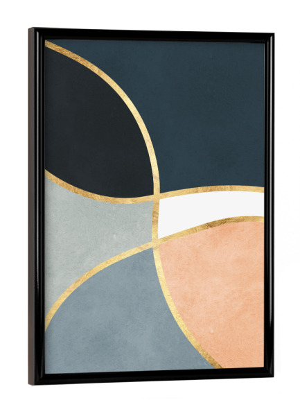 Poster mit schwarzem Rahmen "Boho mit goldenen Linien B" artboxONE - Abstrakt,Geometrie