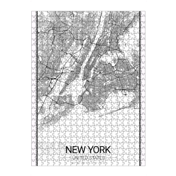 Puzzle Ravensburger "Map von New York City" artboxONE - Städte / New York,Schwarzweiß,Kartografie