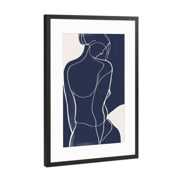 Poster mit Rahmen Schwarz (Metallic) "Weibliche Silhouette" artboxONE - Abstrakt,Menschen,Geometrie