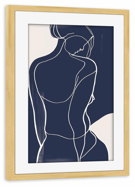 Poster mit Rahmen kiefer "Weibliche Silhouette" artboxONE - Abstrakt,Menschen,Geometrie