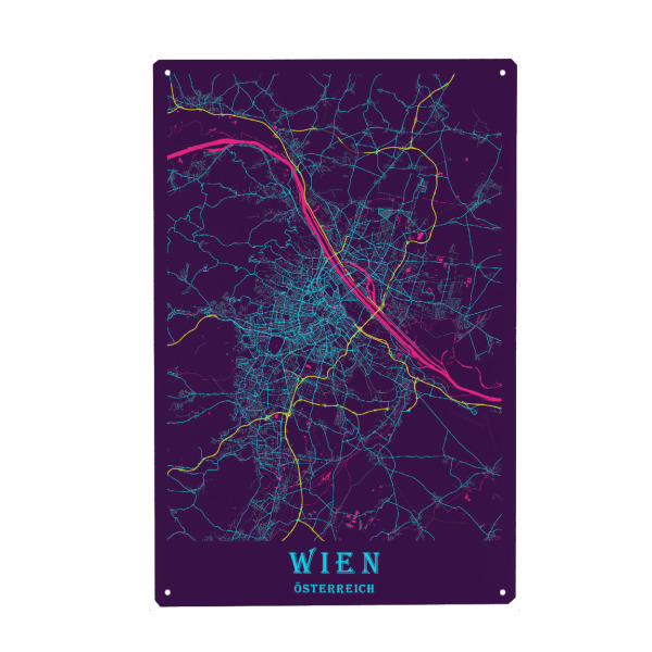 Holzbild "Wien City Plan" artboxONE - Städte / Wien,Kartografie