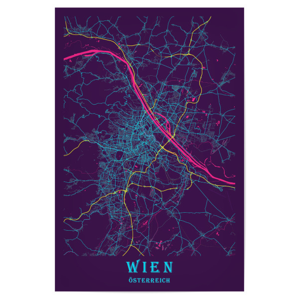 Poster "Wien City Plan" artboxONE - Städte / Wien,Kartografie