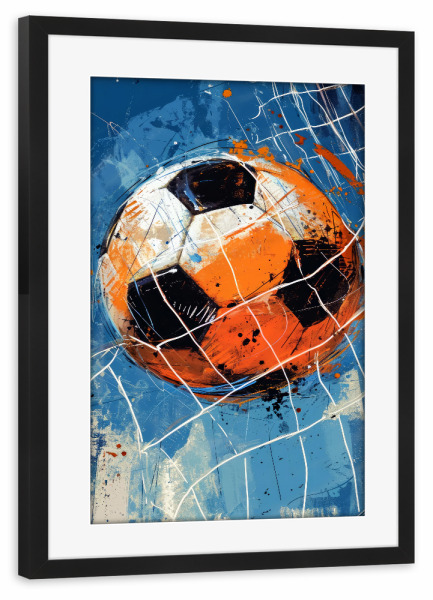 Poster mit Rahmen schwarz "Fußballspieler Sportkunst B" artboxONE - Sport,Sport / Fußball - Ball,Fußball,Fußball,Sport