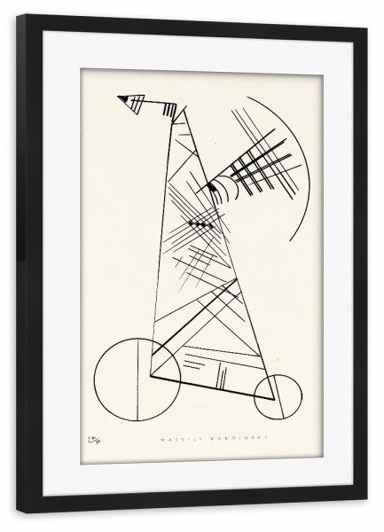 Poster mit Rahmen schwarz "Kandinsky - Linien und Kreise" artboxONE - Typografie,Abstrakt,Geometrie