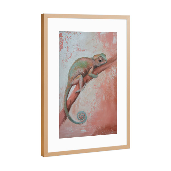 Poster mit Rahmen Kupfer "Chamäleon Liebe" artboxONE - Natur,Tiere,Reise / Afrika