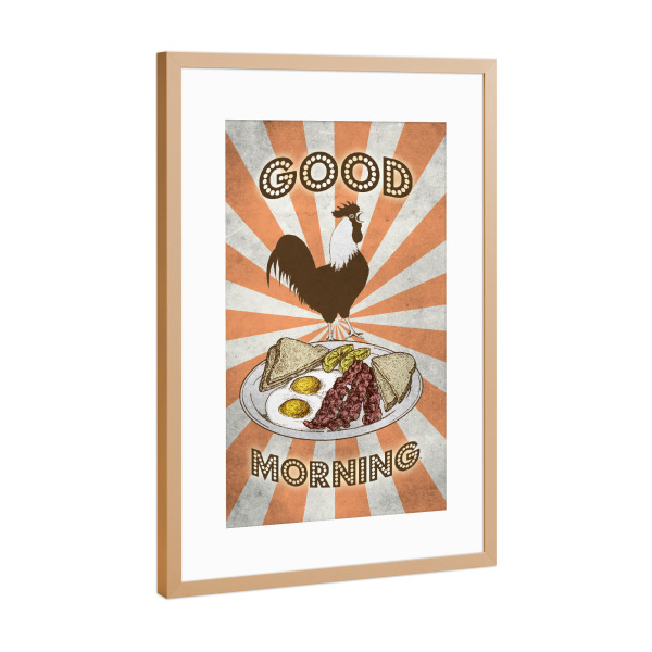 Poster mit Rahmen Kupfer "Breakfast retro" artboxONE - Essen & Trinken,Für Mama