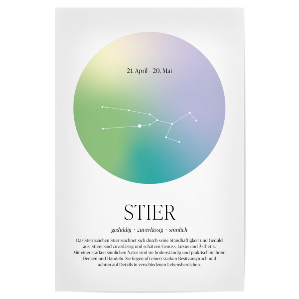 Poster "Sternbild Sternzeichen Stier" artboxONE - Für Kinder,Für Mama,Für Papa,Galaxy