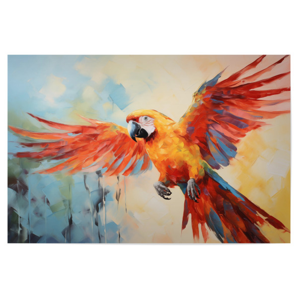 Poster "Ara-Papagei-Gemälde" artboxONE - Natur,Tiere - Tier,Kunst,Vogel,Leinwand,Impressionistisch,Ara,Natur,öl,Farbe,Gemälde,Papagei