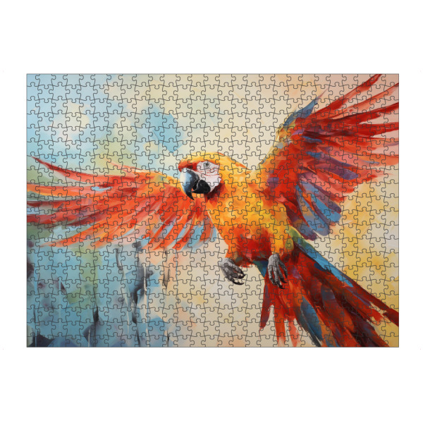 Puzzle Ravensburger "Ara-Papagei-Gemälde" artboxONE - Natur,Tiere - Tier,Kunst,Vogel,Leinwand,Impressionistisch,Ara,Natur,öl,Farbe,Gemälde,Papagei