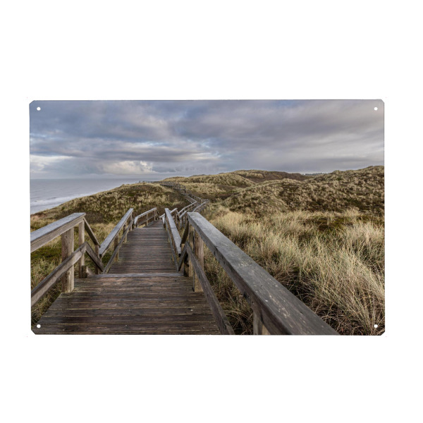 Metall Poster "Ausblick auf Sylt" artboxONE - Natur - Natur,Fotografie,Landschaft,Sylt,Himmel,Landschaftsfotografie,Meer,Dünen - Blechschild