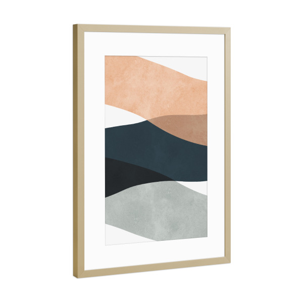 Poster mit Rahmen Gold "Ausdrucksstarker Boho G" artboxONE - Abstrakt,Geometrie