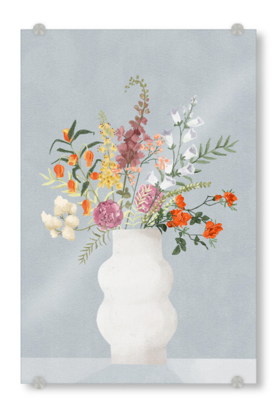 Acrylglasbild "Vase voller Blumen" artboxONE - Natur,Floral,Für Mama - Vase,Blumen