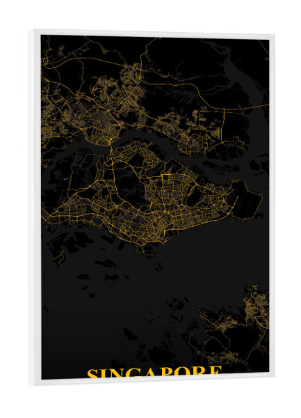 Poster mit weißem Rahmen "Stadtplan Singapur" artboxONE - Städte / Singapur,Kartografie