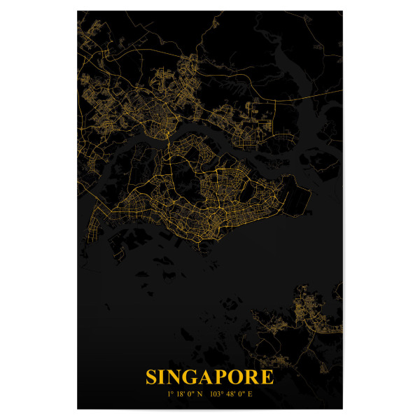 Poster "Stadtplan Singapur" artboxONE - Städte / Singapur,Kartografie