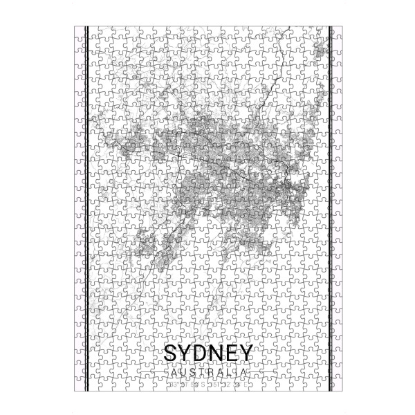artboxONE Puzzle "CityMap Sydney" artboxONE - Schwarzweiß,Städte / Sydney,Kartografie
