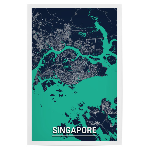 Poster 30x20 cm "Singapur CityMap" artboxONE - Städte / Singapur,Kartografie