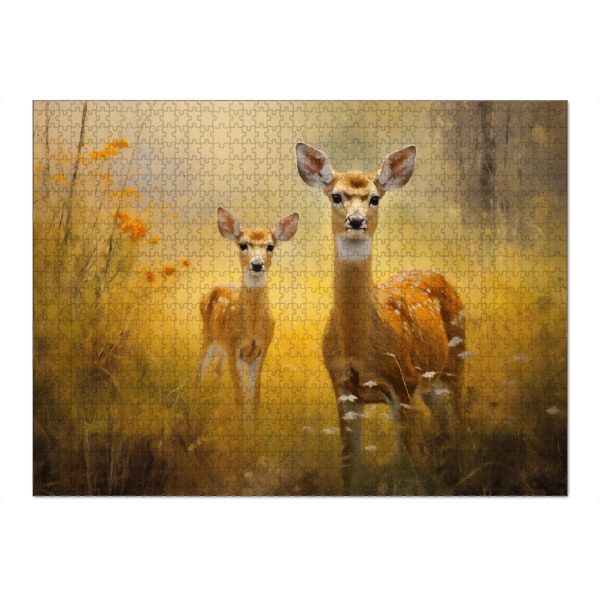 Puzzle Ravensburger "Mutter und Baby-Hirsch" artboxONE - Natur,Tiere
