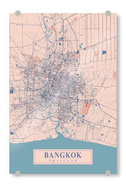 Acrylglasbild "Citymap Bangkok" artboxONE - Städte / Weitere,Kartografie