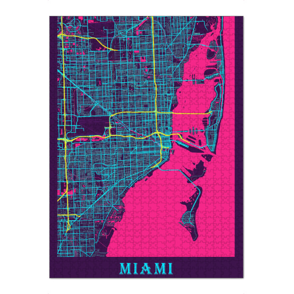Puzzle Ravensburger "Miami City Plan" artboxONE - Städte / Weitere,Kartografie