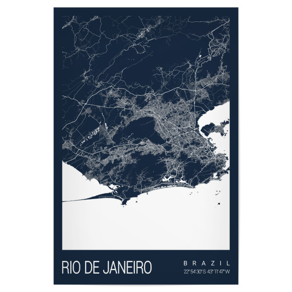 Poster 30x20 cm "Rio de Janeiro City Brasilien" artboxONE - Städte / Rio de Janeiro,Kartografie