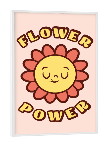 Poster mit weißem Rahmen "Flower Power Retro" artboxONE - Natur,Floral,Lustig