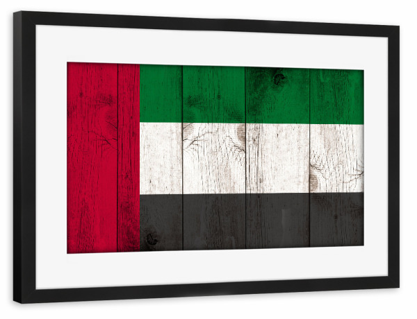Poster mit Rahmen schwarz "UAE Flag" artboxONE - Reise,Reise / Asien,Reise / Länder