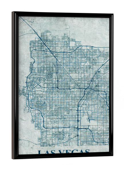 Poster mit schwarzem Rahmen "Vintage Las Vegas Karte" artboxONE - Städte / Las Vegas,Kartografie