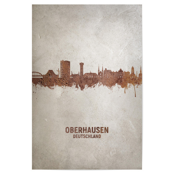 Poster 30x20 cm "Oberhausen Skyline Rust" artboxONE - Städte - Oberhausen,Deutschland,Deutschland,Skyline,Stadtbild,Stadtbild,Aquarell,Malerei
