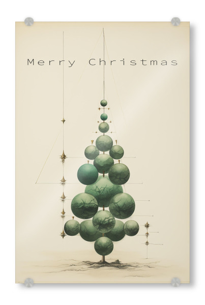 Acrylglasbild "Merry Christmas Tree Davinci" artboxONE - Natur,Abstrakt,Weihnachten,Für Mama,Für Papa