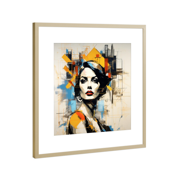 Poster mit Rahmen Gold "ARCHITEKT" artboxONE - Menschen,Liebe,Für Mama,Festivals - Popart,Schwarz,Schwarz,Kunst,Frau