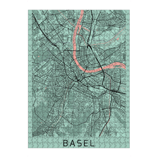 Puzzle Ravensburger "Basel City Karte" artboxONE - Städte,Kartografie