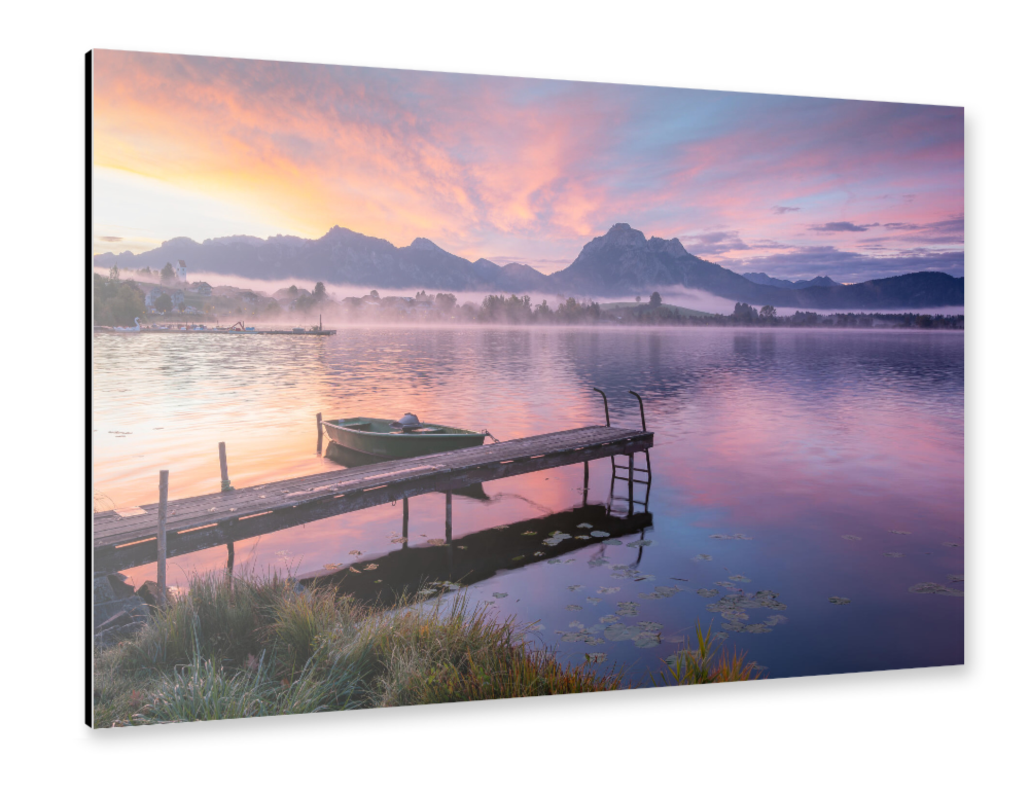 Alu-Dibond "Sonnenaufgang am Hopfensee" 30x20 cm artboxONE